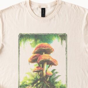 Boho Forest Canopy Mushroom Botanical Art Tee
